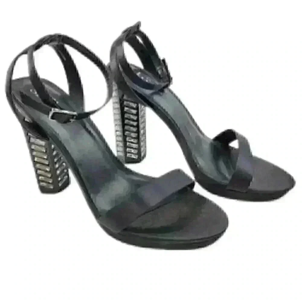Shi by Journeys Dazzled Black Open Toe Ank…